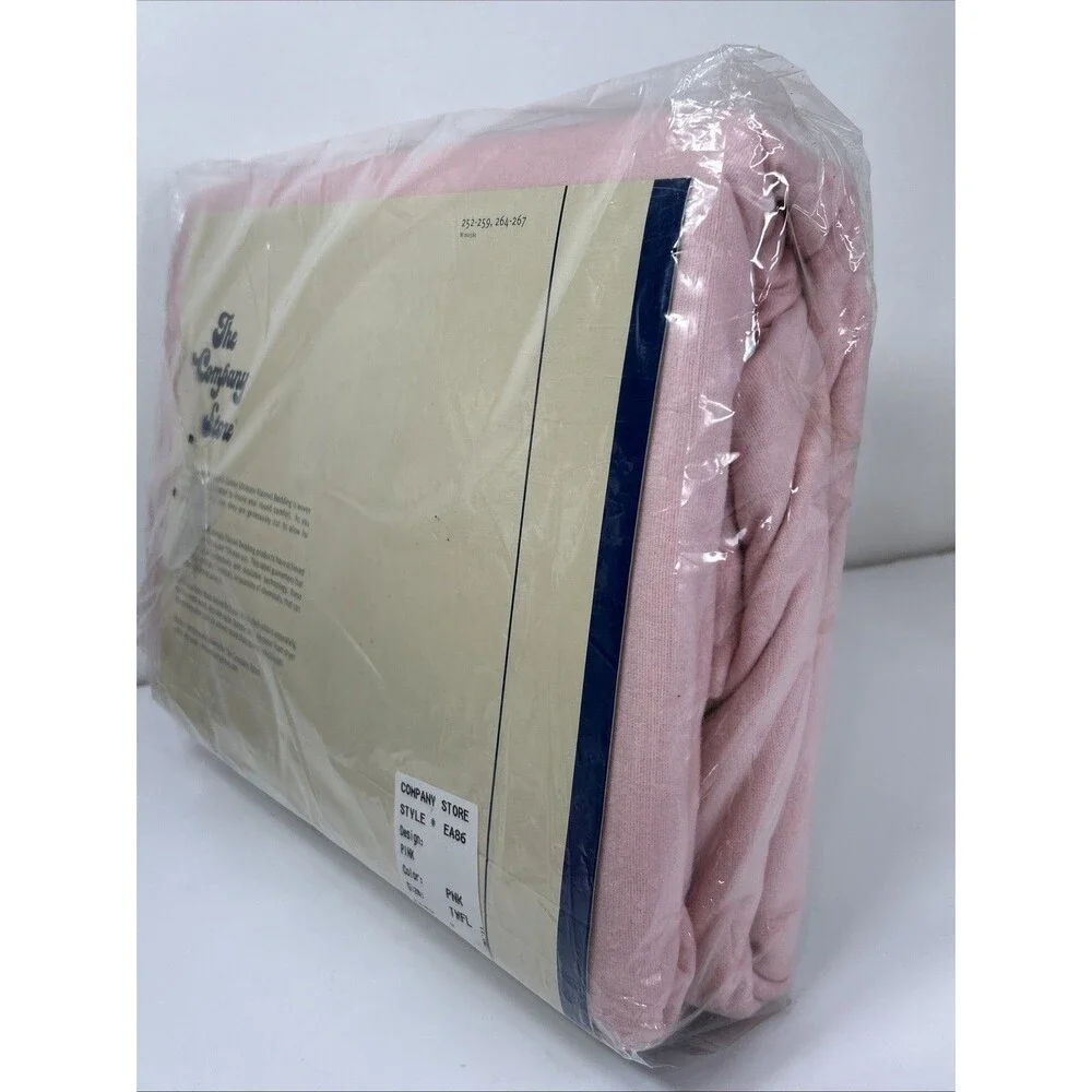 The Company Store Flannel Flat Sheet Twin Full Pink 100% Cotton Made Germany NOS